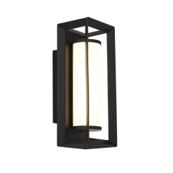 Led Lampen|Wandleuchten*Searchlight LED Badlampe Wand IP44 Schwarz Weiß H: 20 cm blendarm