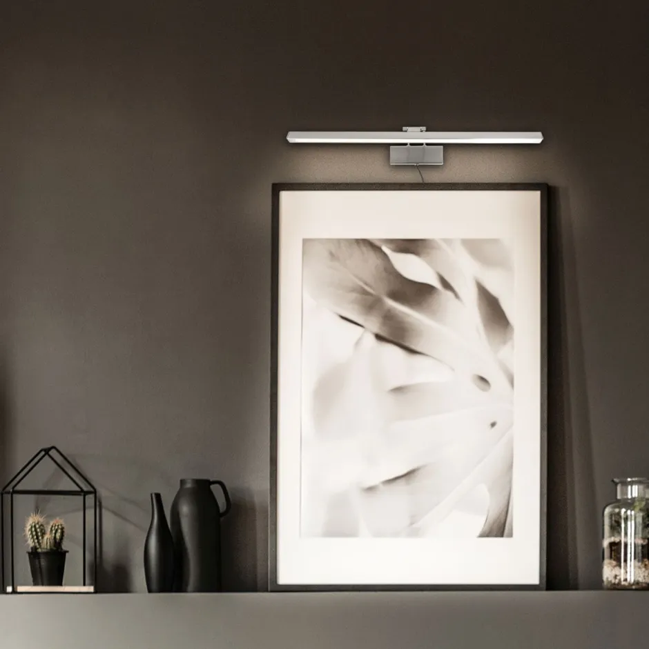 Led Lampen|Wandleuchten*Steinhauer LED Bilderleuchte dimmbar in Stahl B:60 cm 9 W flexibel