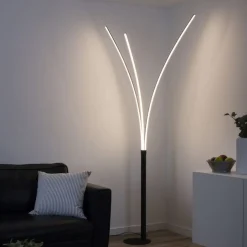 Just Light LED Bogenleuchte Schwarz Metall 6 W 733 lm 215 cm XXL< Wohnzimmerlampen|Metall Lampen