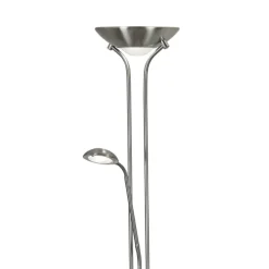 Glaslampen|Wohnzimmerlampen*Searchlight LED Deckenfluter Leselampe 180 cm in Silber 3000 K