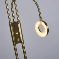 Led Lampen|Bürolampen*Searchlight LED Deckenfluter Leselampe Dimmer 193 cm in Messing 3000 K