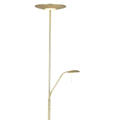 Steinhauer LED Deckenfluter mit Lesearm in Messing 185 cm dimmbar< Led Lampen|Stehlampen