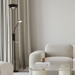 Searchlight LED Deckenfluter Schwarz USB-Ladestation 177 cm Leselampe< Led Lampen|Bürolampen