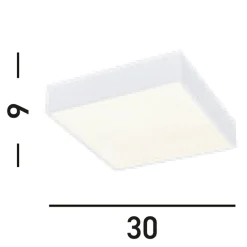 Searchlight LED Deckenlampe Aluminium 16 W 3000 K IP44 B:30 cm Weiß< Bürolampen|Metall Lampen