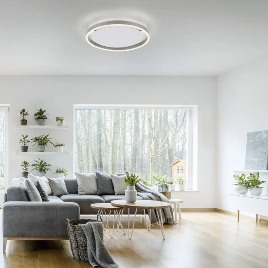 Flurlampen|Bürolampen*Just Light LED Deckenlampe Aluminium Metall Ø39,3 cm 20 W dimmbar