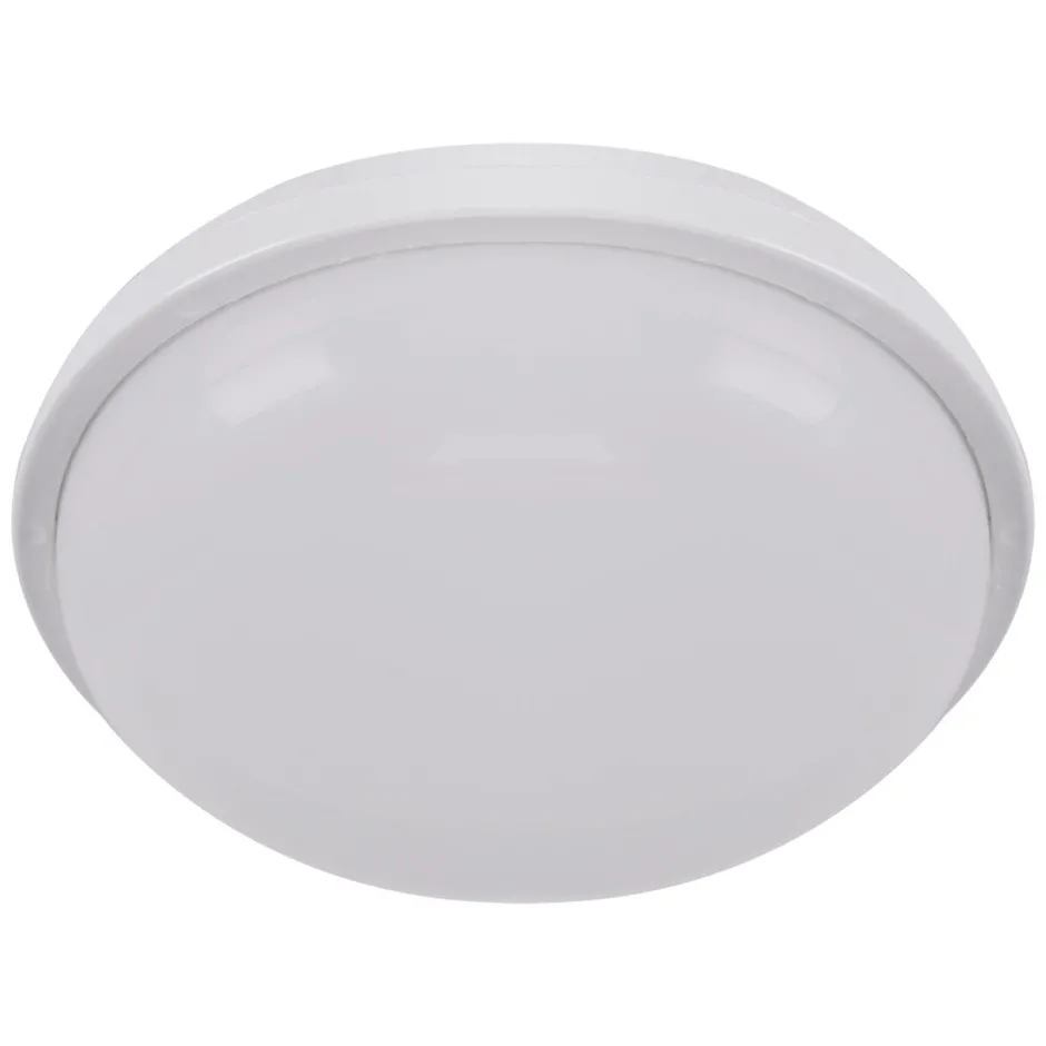 Badezimmer Lampe|Feuchtraumleuchten*Strühm LED Deckenlampe außen IP54 Ø 21,5 cm rund Weiß