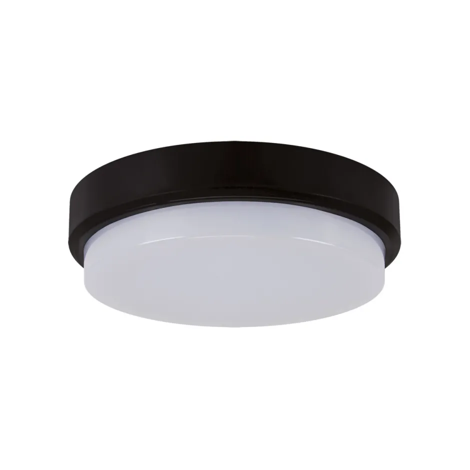 Badezimmer Lampe|Feuchtraumleuchten*Strühm LED Deckenlampe außen IP65 B: 17,5 cm Schwarz Weiß rund klein