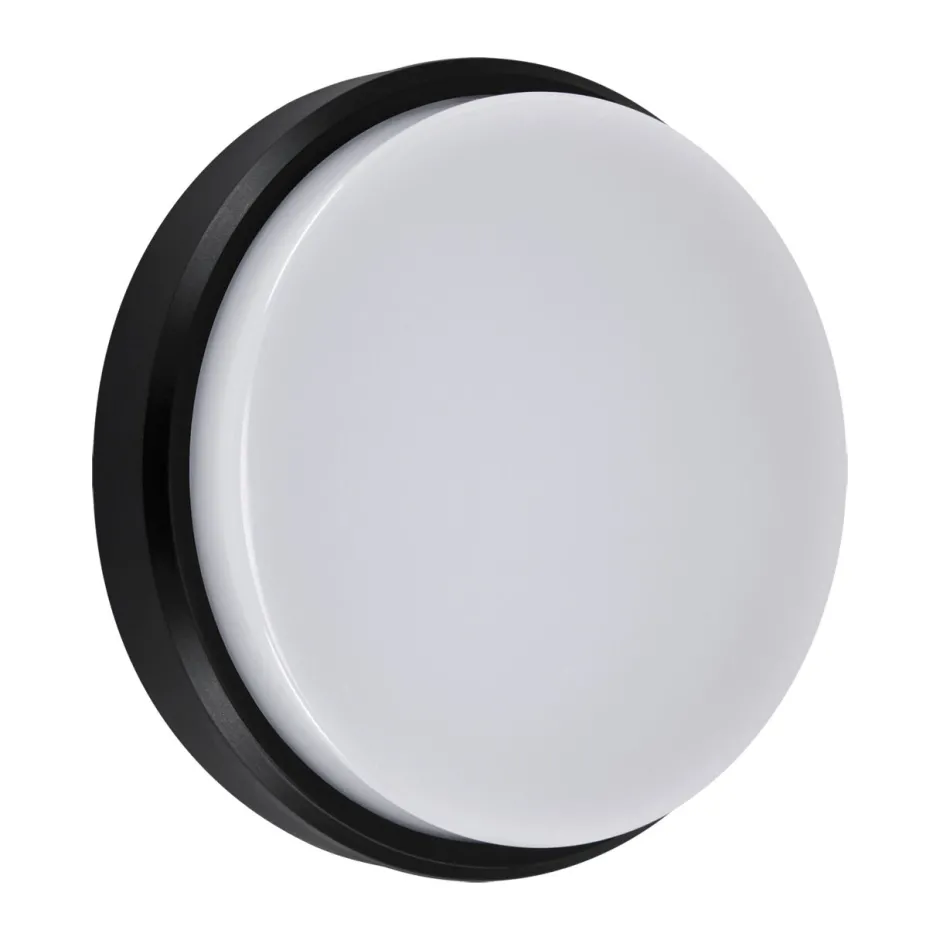 Badezimmer Lampe|Feuchtraumleuchten*Strühm LED Deckenlampe außen IP65 B: 17,5 cm Schwarz Weiß rund klein