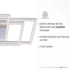 Paul Neuhaus LED Deckenlampe dimmbar in Stahl L:75 cm 5760 lm Modern< Deckenleuchten|Flurlampen