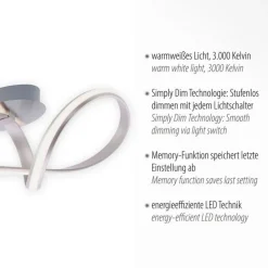 Paul Neuhaus LED Deckenlampe dimmbar Metall in Stahl 2050 lm Modern< Deckenleuchten|Flurlampen