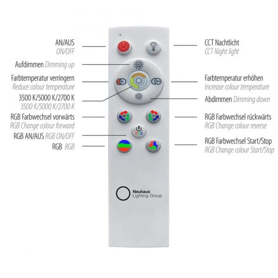 Just Light LED Deckenlampe Fernbedienung Tiefenwirkung 2700-5000 K< Deckenleuchten|Flurlampen