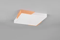 Flurlampen|Bürolampen*Trio Reality LED Deckenlampe Holz 3000 K B:31,5 cm Weiß Natur eckig