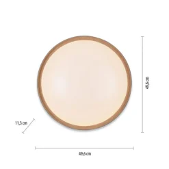 Deckenleuchten|Flurlampen*Paul Neuhaus LED Deckenlampe Holz Metall Grau Ø51 cm 3720 lm dimmbar