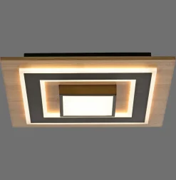 Just Light LED Deckenlampe Holz Metall 2150 lm wohnlich blendarm< Deckenleuchten|Flurlampen