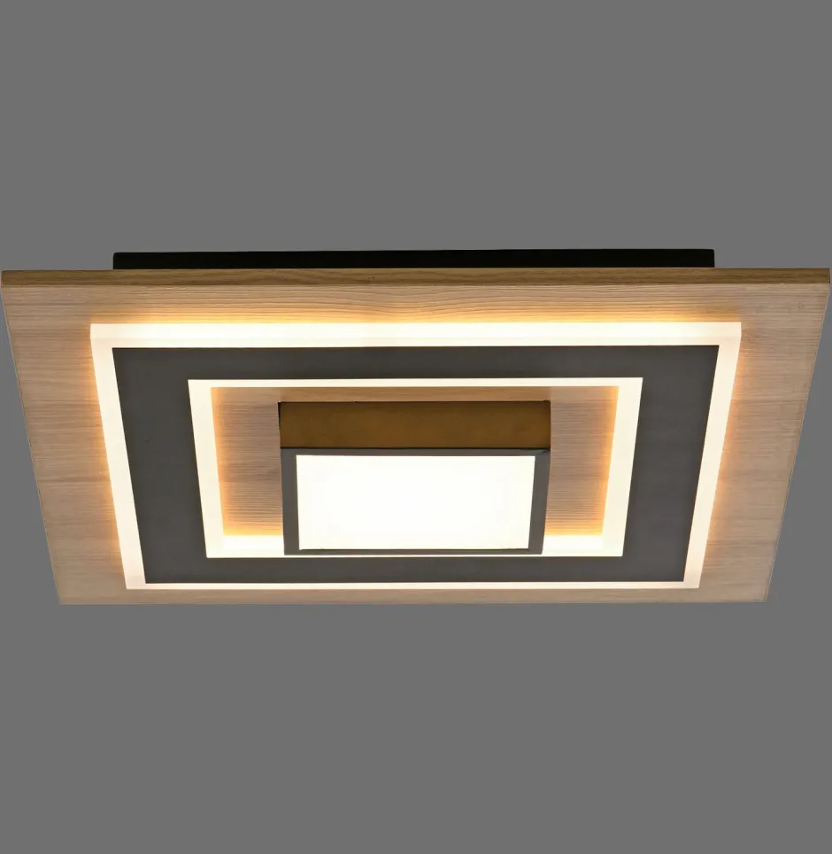 Just Light LED Deckenlampe Holz Metall 2150 lm wohnlich blendarm< Deckenleuchten|Flurlampen