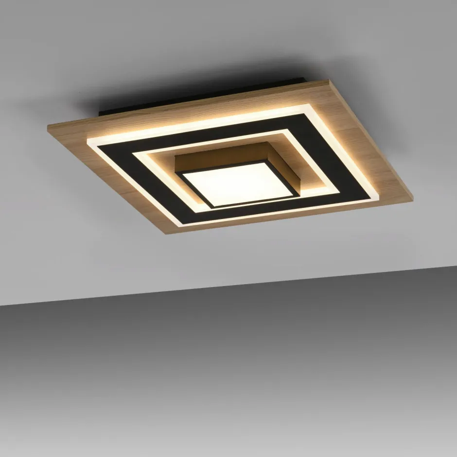 Just Light LED Deckenlampe Holz Metall 2150 lm wohnlich blendarm< Deckenleuchten|Flurlampen