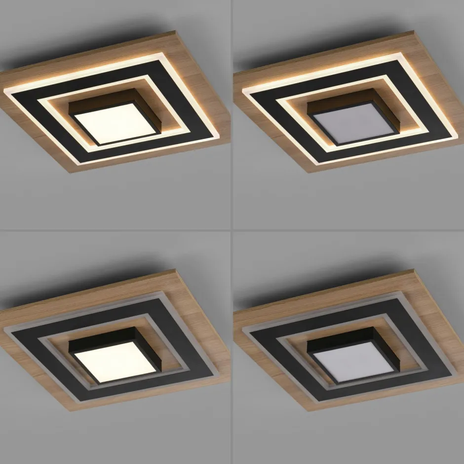 Just Light LED Deckenlampe Holz Metall 2150 lm wohnlich blendarm< Deckenleuchten|Flurlampen