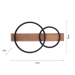 Just Light LED Deckenlampe Holz Metall Natur Schwarz 53 cm 3200 lm< Deckenleuchten|Flurlampen