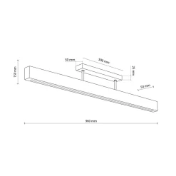 Wohnzimmerlampen|Holzlampen*TK Lighting LED Deckenlampe Holz Metall 96 cm lang H: 16,5 cm 3000 K