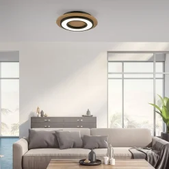 Deckenleuchten|Flurlampen*Just Light LED Deckenlampe Holz Metall 3000 K wohnlich blendarm