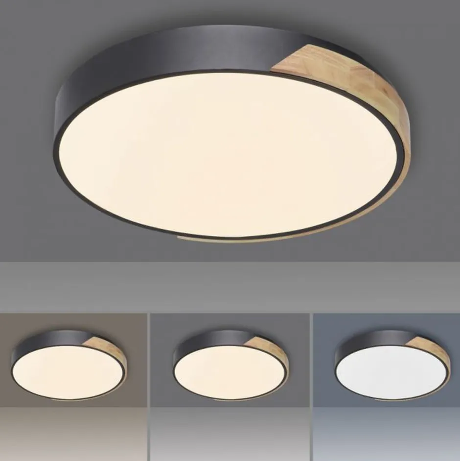 Paul Neuhaus LED Deckenlampe Holz Metall Ø51 cm 35 W 3800 lm dimmbar< Deckenleuchten|Flurlampen