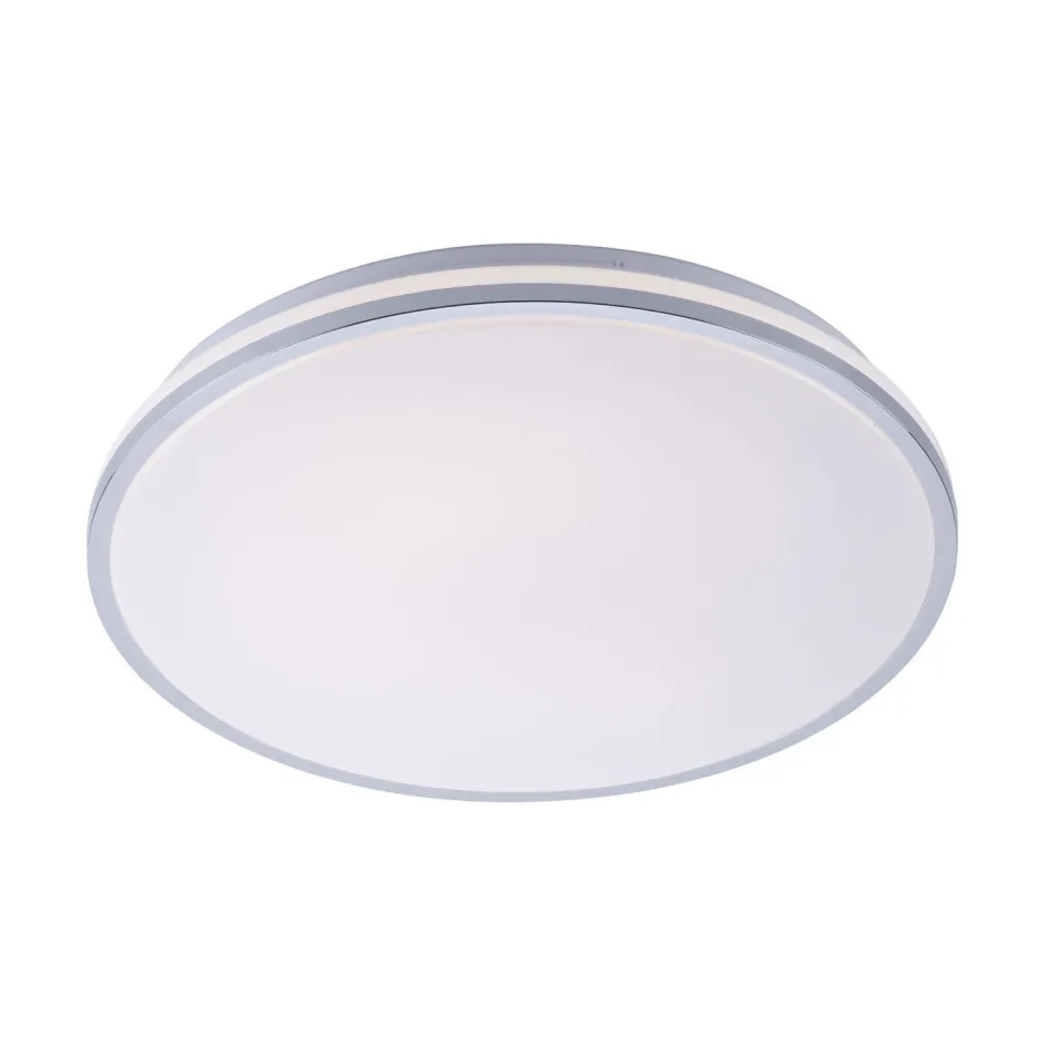 Just Light LED Deckenlampe in Chrom IP44 Ø49 cm 2500 lm blendarm< Flurlampen|Bürolampen