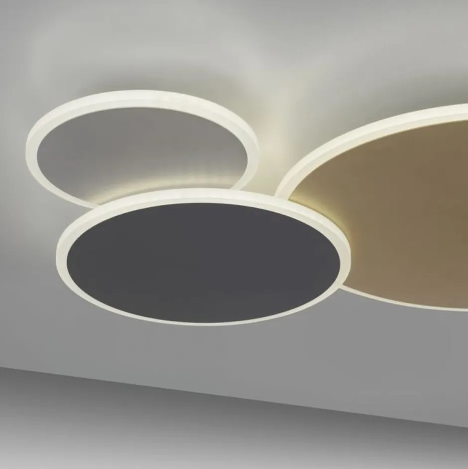 Paul Neuhaus LED Deckenlampe in Messing Aluminium Grau 35 W dimmbar< Deckenleuchten|Flurlampen