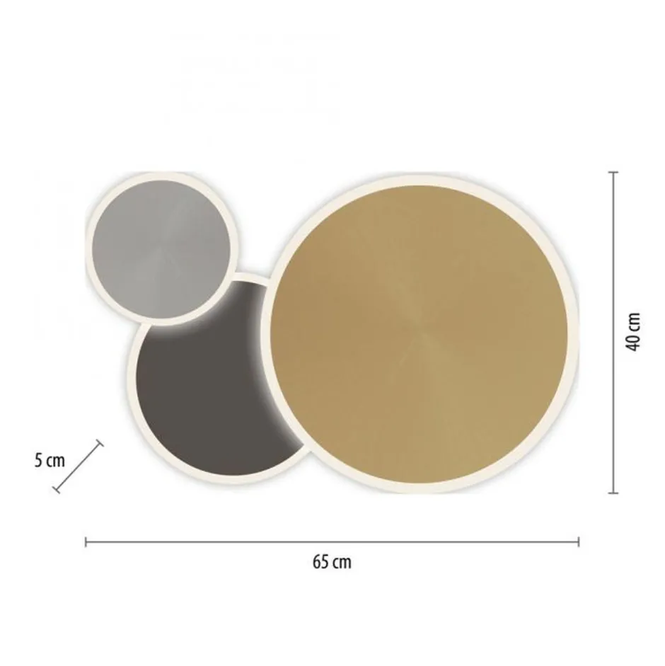 Paul Neuhaus LED Deckenlampe in Messing Aluminium Grau 35 W dimmbar< Deckenleuchten|Flurlampen