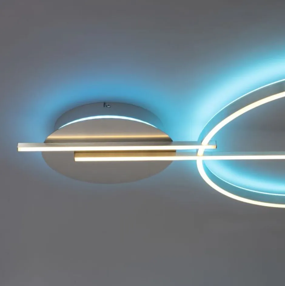 Paul Neuhaus LED Deckenlampe in Silber dimmbar RGB 2900 lm L:114 cm< Deckenleuchten|Flurlampen