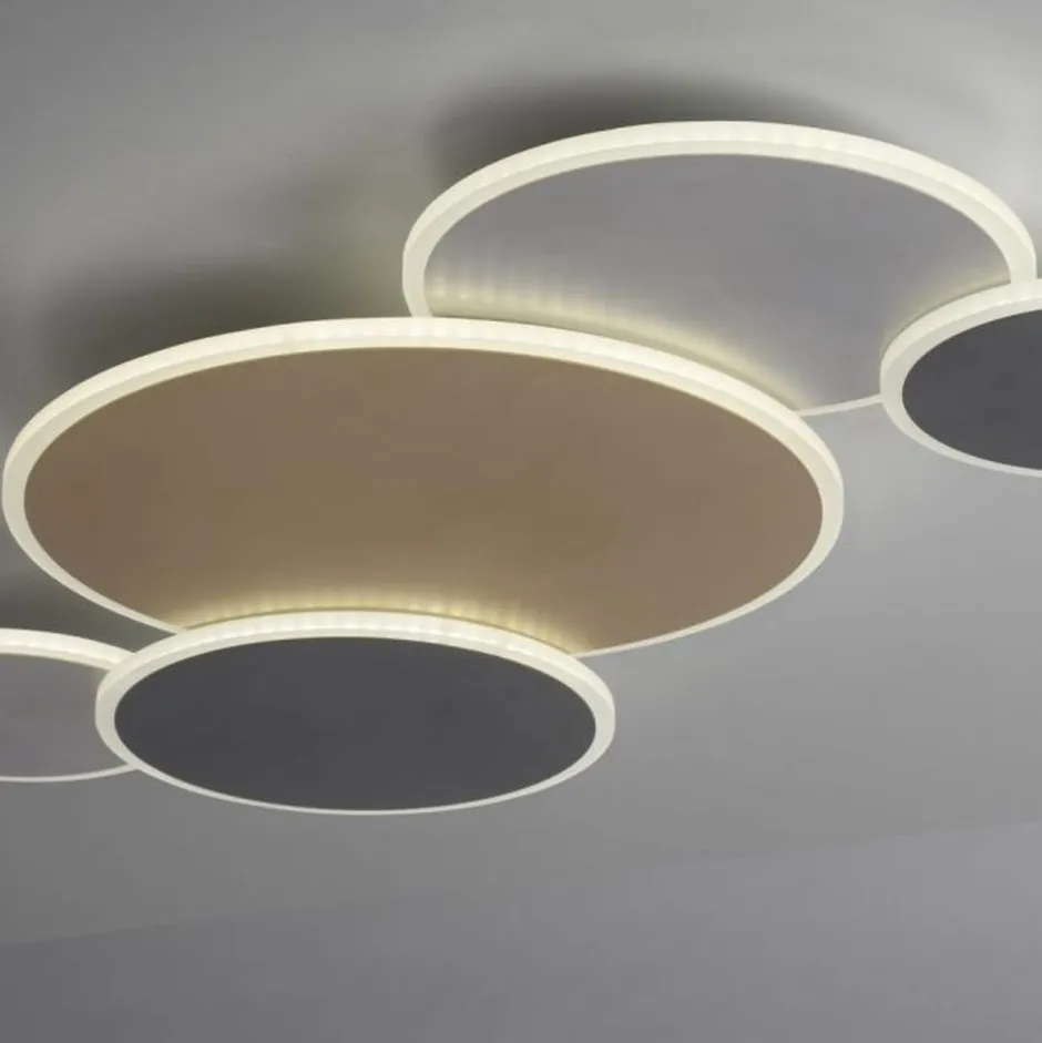 Deckenleuchten|Flurlampen*Paul Neuhaus LED Deckenlampe Messing Aluminium Grau dimmbar L:85 cm