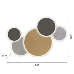 Deckenleuchten|Flurlampen*Paul Neuhaus LED Deckenlampe Messing Aluminium Grau dimmbar L:85 cm