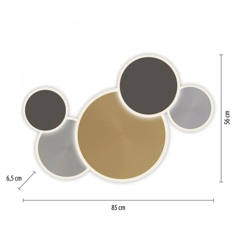 Deckenleuchten|Flurlampen*Paul Neuhaus LED Deckenlampe Messing Aluminium Grau dimmbar L:85 cm