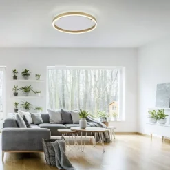 Just Light LED Deckenlampe Metall Ø39,3 cm 20 W dimmbar in Messing< Deckenleuchten|Flurlampen