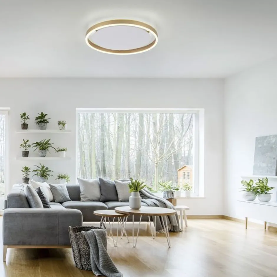 Just Light LED Deckenlampe Metall Ø39,3 cm 20 W dimmbar in Messing< Deckenleuchten|Flurlampen