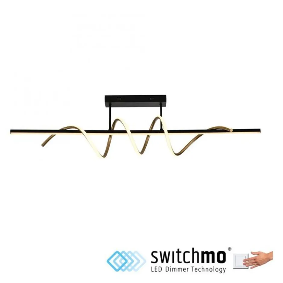 Deckenleuchten|Bürolampen*Just Light LED Deckenlampe Metall dimmbar 3000 K Schwarz Messing