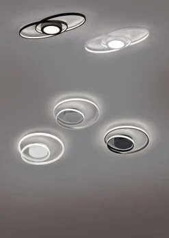 Flurlampen|Bürolampen*Trio Reality LED Deckenlampe Metall Weiß 2500 lm B:39 cm Spirale