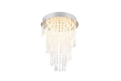 Wohnzimmerlampen|Esszimmer Lampen*Trio Reality LED Deckenlampe mit Fernbedienung dimmbar Chrom Acryl