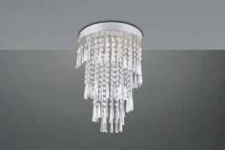 Wohnzimmerlampen|Esszimmer Lampen*Trio Reality LED Deckenlampe mit Fernbedienung dimmbar Chrom Acryl