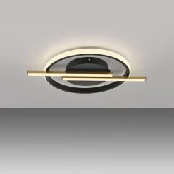 Just Light LED Deckenlampe Modern Schwarz Messing 3000 K dimmbar< Deckenleuchten|Led Lampen