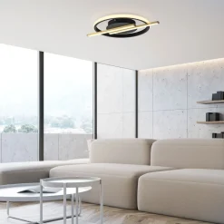 Just Light LED Deckenlampe Modern Schwarz Messing 3000 K dimmbar< Deckenleuchten|Led Lampen