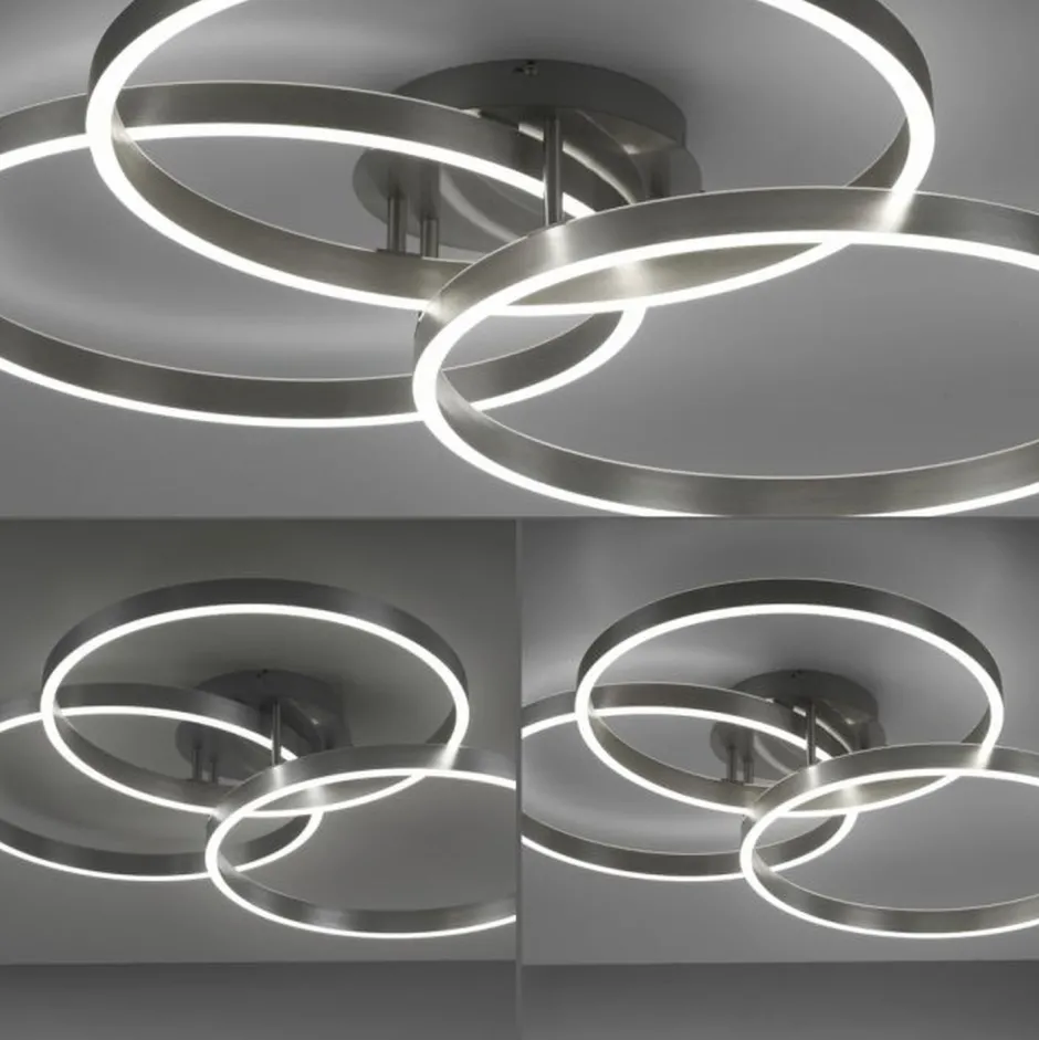 Paul Neuhaus LED Deckenlampe Ringe Fernbedienung L:75 cm dimmbar< Wohnzimmerlampen|Metall Lampen
