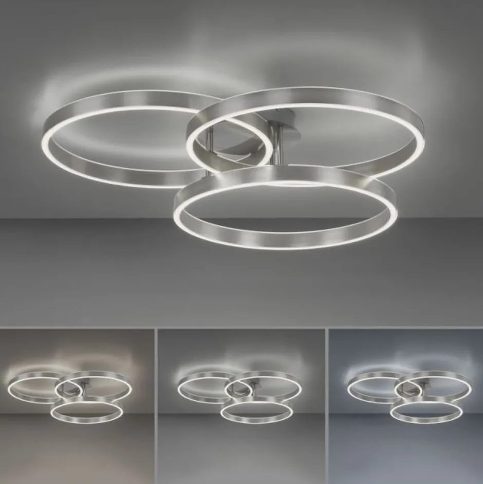 Paul Neuhaus LED Deckenlampe Ringe Fernbedienung L:75 cm dimmbar< Wohnzimmerlampen|Metall Lampen