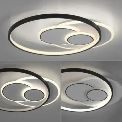 Deckenleuchten|Flurlampen*Paul Neuhaus LED Deckenlampe Ringe Weiß Schwarz warmweiß 3000 K 27 W