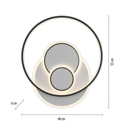 Deckenleuchten|Flurlampen*Paul Neuhaus LED Deckenlampe Ringe Weiß Schwarz warmweiß 3000 K 27 W