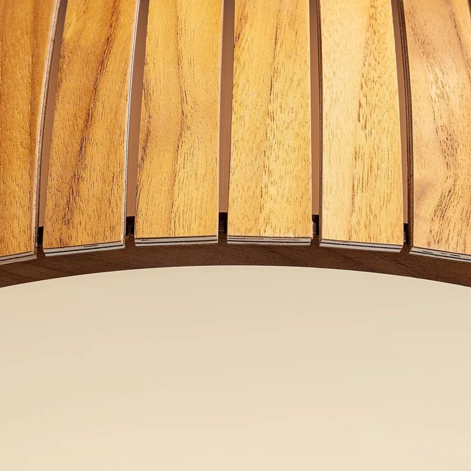 Elstead LED Deckenlampe rund Ø 50 cm Teakholz Furnier 3000 K Modern< Flurlampen|Bürolampen