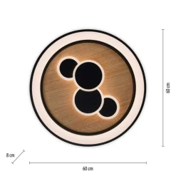 Paul Neuhaus LED Deckenlampe rund Holz Schwarz Serienschalter 3000 K< Deckenleuchten|Flurlampen