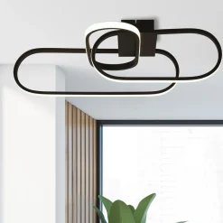 Deckenleuchten|Led Lampen*Searchlight LED Deckenlampe Schwarz 3000/4500/6500 K 1812 lm Metall