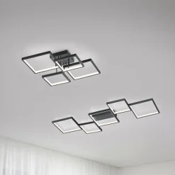Flurlampen|Bürolampen*Trio Reality LED Deckenlampe Schwarz Metall B:52,5 cm 24 W dimmbar