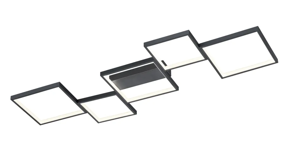 Trio Reality LED Deckenlampe Schwarz Metall L:120,5 cm 34 W dimmbar< Flurlampen|Bürolampen