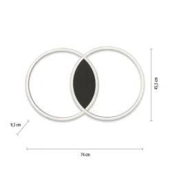 Paul Neuhaus LED Deckenlampe Schwarz Ringe L:74 cm 4900 lm dimmbar< Deckenleuchten|Flurlampen